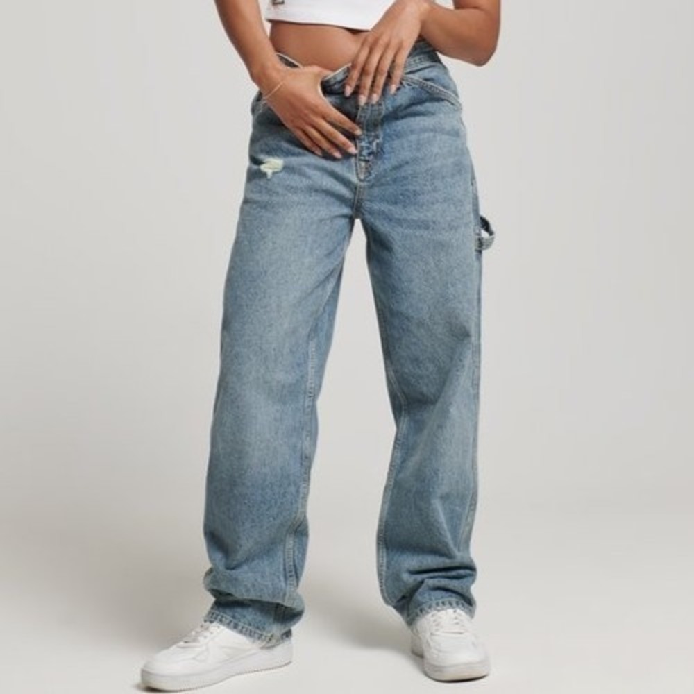 Superdry Women's Vintage Carpenter Jeans 30x32 Baggy Boyfriend Wide Leg Y2K